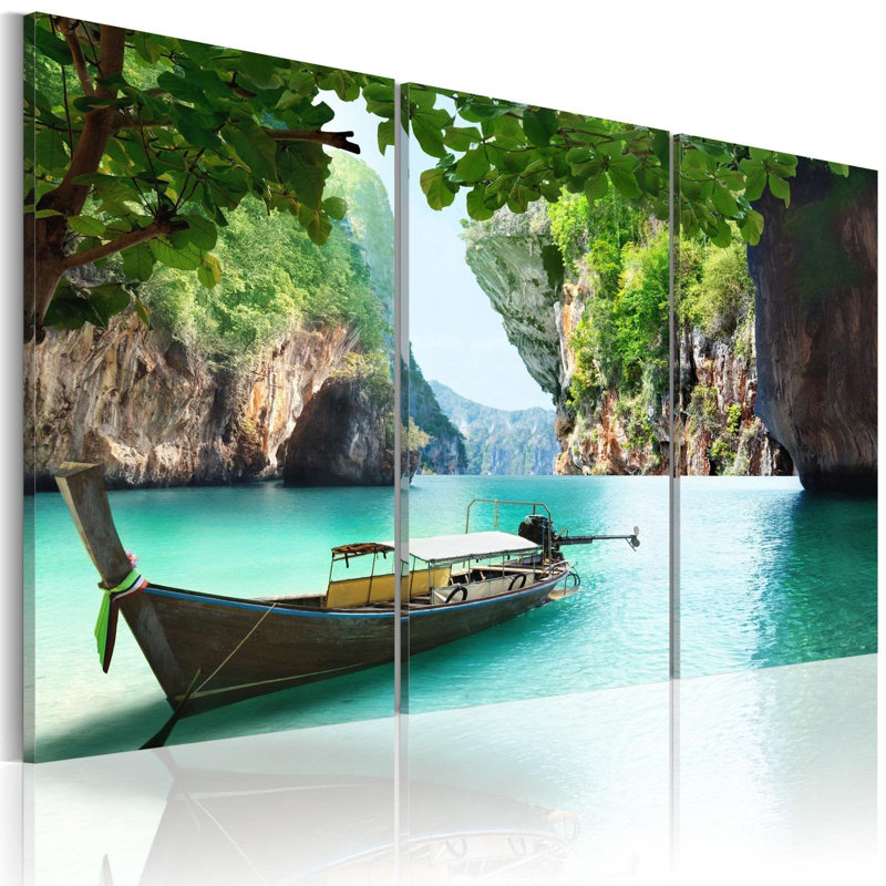 Voyage solitaire sur toile, 3 pièces, H 16 po x l 24 po x P 0,7 po