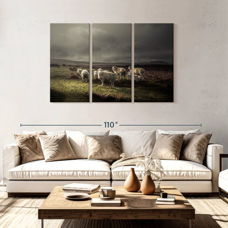 Brampt Storm Grazing Sheep, 48" H x 74" W