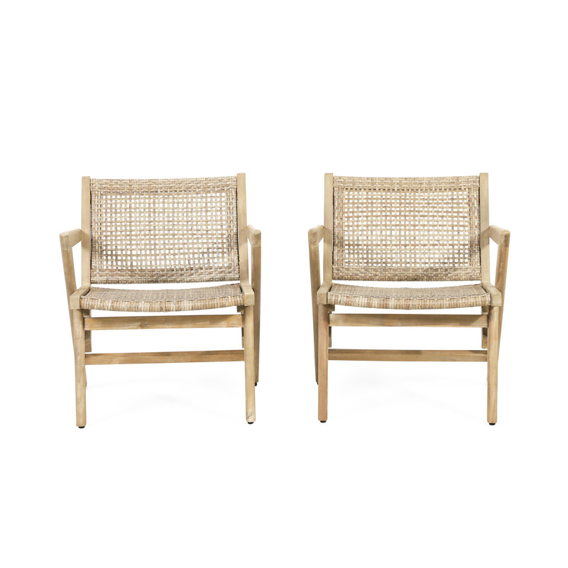 2 Outdoor Chairs In Brown - Wood Frame Included  2  Framework