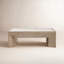 Marva 46" Pine Wood Coffee Table w/ Glass Top, Light Warm Wash