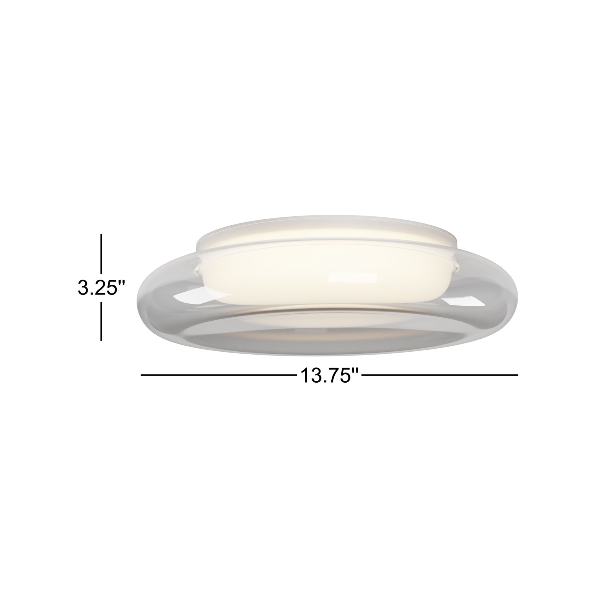 Doma Acrylic Flush Mount, 3.25" H x 13.75" W x 13.75" D