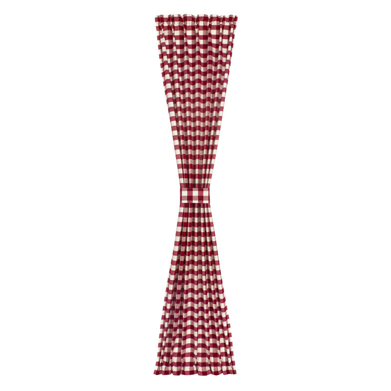 Panneau de rideau d'intérieur semi-transparent Janela, L 72 po x L 72 po, Bourgogne