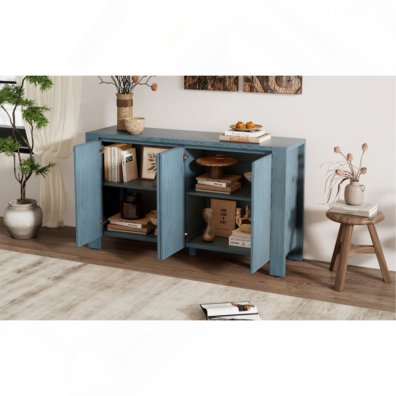 Retro 59" Wide Rectangular Buffet Table, Navy