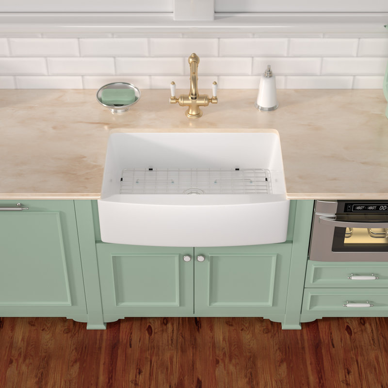 30" L x 21" W Undermount Ceramic Farmhouse Kitchen Sink Porcelain Single Bowl Kitchen Sink, 10" H x 30" L x 21" W
