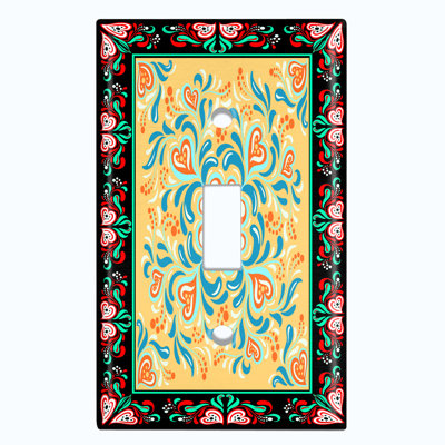 Patterned 1 - Gang Toggle Light Switch Standard Wall Plate