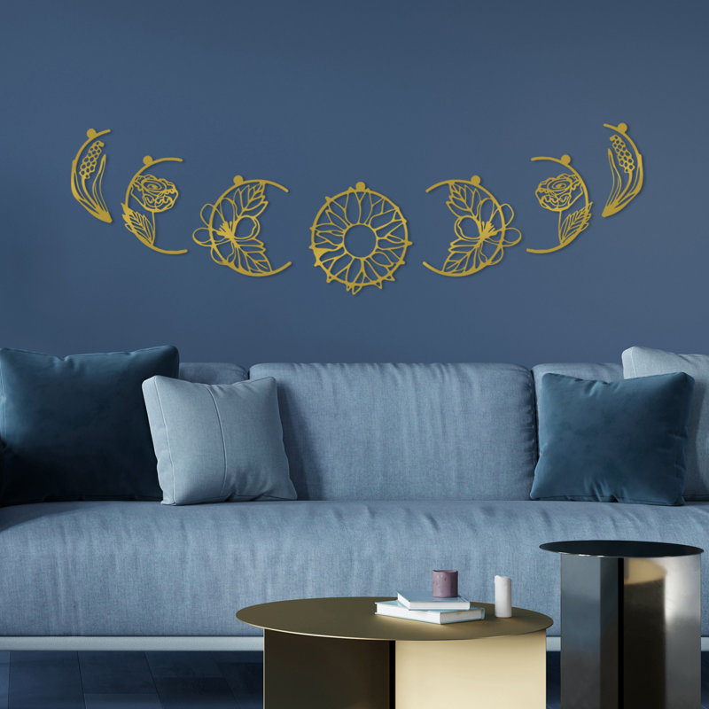 Elegant Decorative Metal Wall Art Accessory Set (7 Pieces), Gold Finish | 100% Metal Construction, Thickness: 0.06 inches | Includes Sizes: 9.8 x 10.6 in, 9.1 x 10.6 in, 5.9 x 9.1 in, 3.9 x 9.1 in | Perfect for Home Decor, Easy Wall Hanging