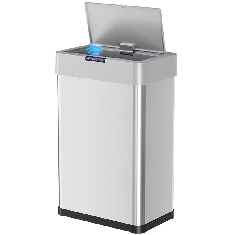 Stainless Steel Motion Sensor Kitchen Trash Can, 58.5cm H x 41cm W x 26.5cm D, 50, Stainless Steel
