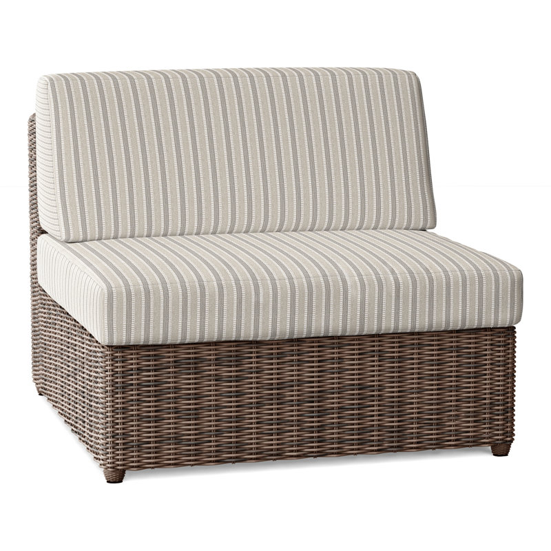 Sag Harbor Outdoor Lounge Chair, Sag Harbor Mocha, Perigold Piccadilly Stripe Ash