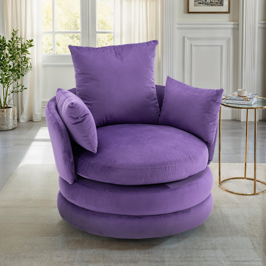 Upholstered Swivel Barrel Chair
