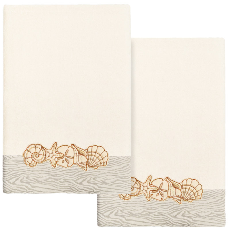 Ensemble de serviettes de bain 2 pièces SHELL ROW, Beige