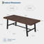 Table de salle à manger industrielle pour 6 à 8 personnes, longue table de cuisine avec structure en métal robuste-129741432-129741440