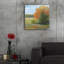 «Abstract Field II Bright Blue Sky» par Carol Rowan, art mural en verre acrylique, 24 po x 24 po-1601957846