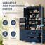 Grand garde-manger autoportant avec tablettes réglables, tiroirs et porte-bouteilles intégrés, style Shaker moderne-973254891