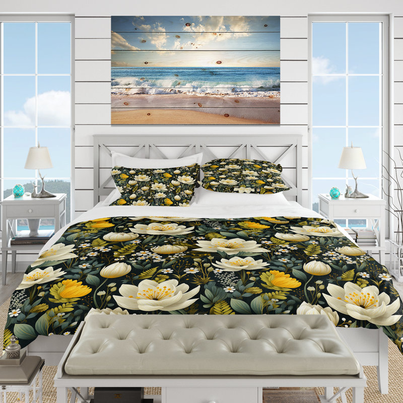 Boho Botanicals Garden - Ensemble de housse de couette botanique - Microfibre de polyester
