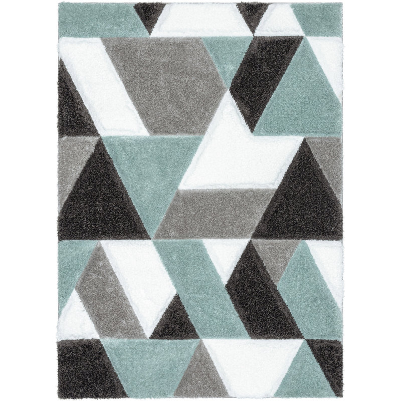 San Francisco Geometric Shag Area Rug, Rectangle 160 x 220cm