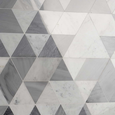 Prism 8x14 Triangle Polished Marble Mosaic Tile