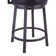 Deherrera Modern Swivel Counter or Bar Stool with Open Low Back and Footrest in Metal and Faux Leather