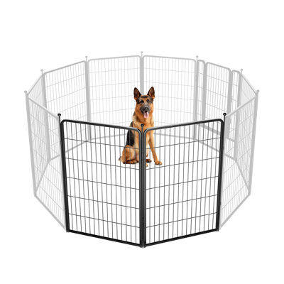 FXW Rollick Unleashed Dog Playpen for Indoor, Yard, RV Camping, 45 inch 2 Panels for Large Dogs, Black│Patented