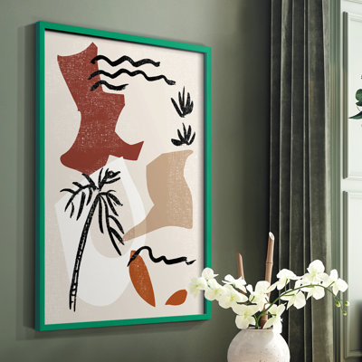«Soft Palms II», reproduction encadrée - bois massif