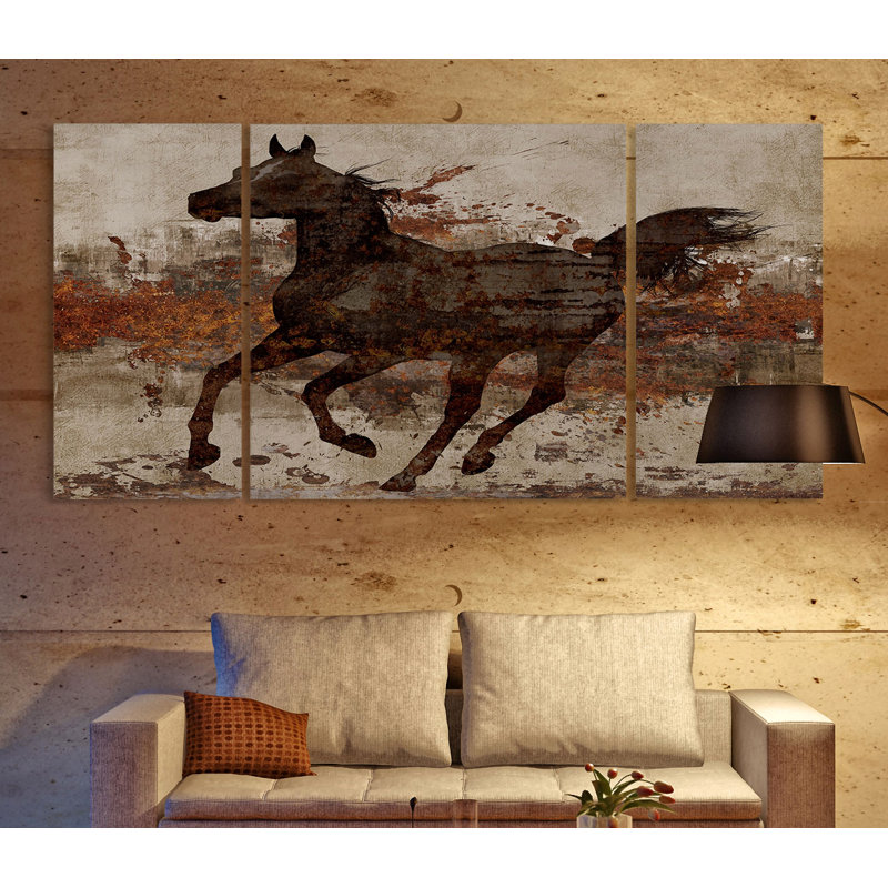 « Running Free II », image à pièces multiples sur toile, H 40 po x l 80 po x P 1,5 po
