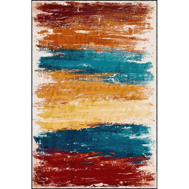 Tapis tissé traditionnel à motif brossé lavable, Sous-tapis rectangulaire de 3 pi 3 po x 4 pi 11 po