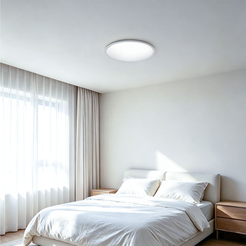 Deshunda 1 - Light LED Flush Mount, White, 3.5cm H x 30cm W x 30cm D