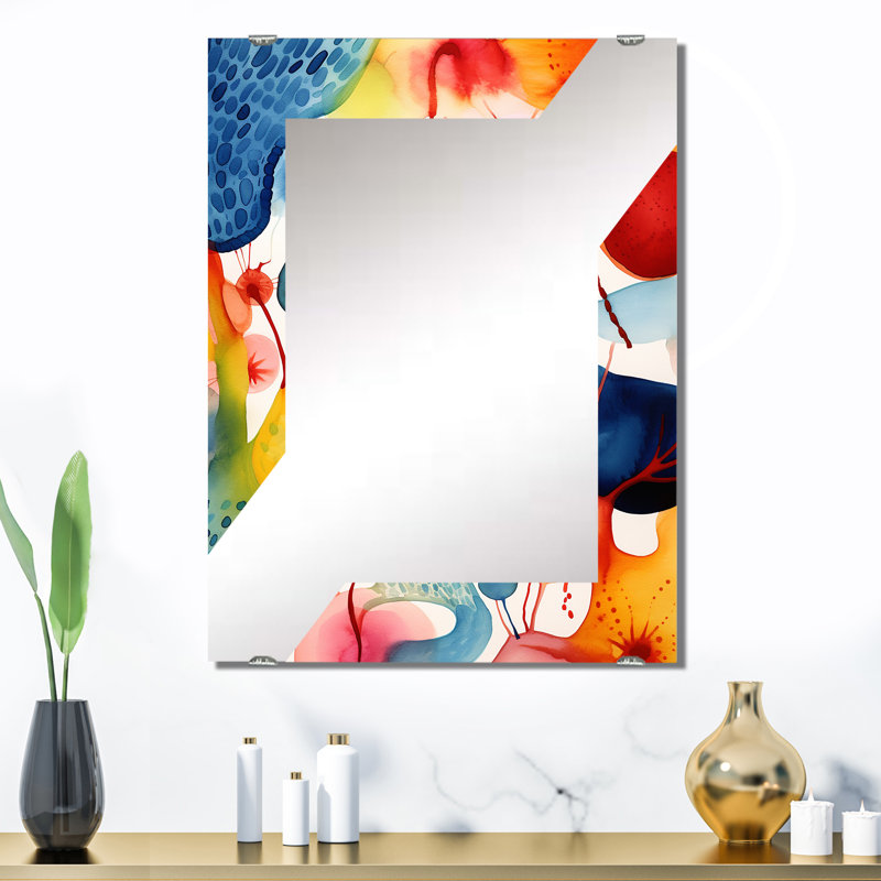 Kimyata - Miroir à peinture abstraite, décoration murale MIR134550, 32 po x 24 po