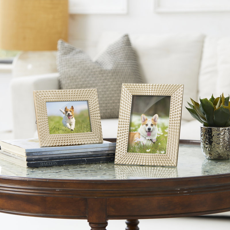 2 Pieces Modern Gold Resin Tabletop Picture Frames