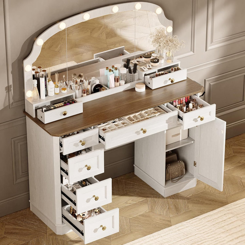 Meuble-lavabo avec miroir et lumières Farmhouse
