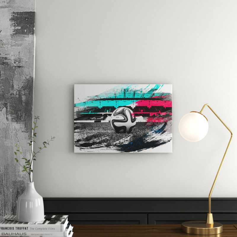 Football Pitch Ball - Wrapped Canvas, 40cm H x 60cm W