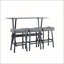 Ensemble de table de bar et de chaises Modern, 4 pièces avec plateau en verre trempé et structure en métal pour l'intérieur et l'extérieur-129945740