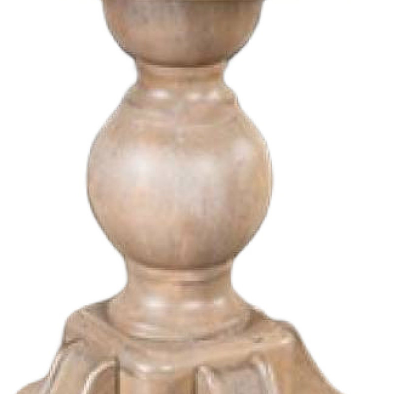 Table de bout ronde Cherie, bois d'hévéa massif blanchi, 24 po