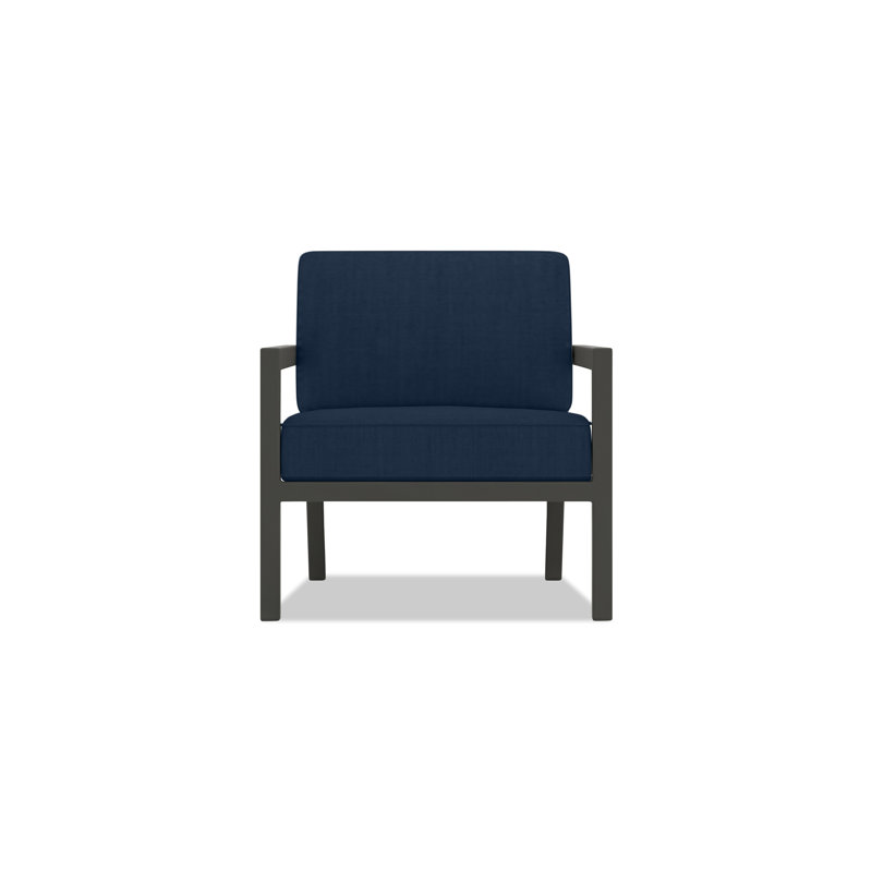 Vivant Patio Chair with Sunbrella® Cushions, Black, Spectrum Indigo Sunbrella®