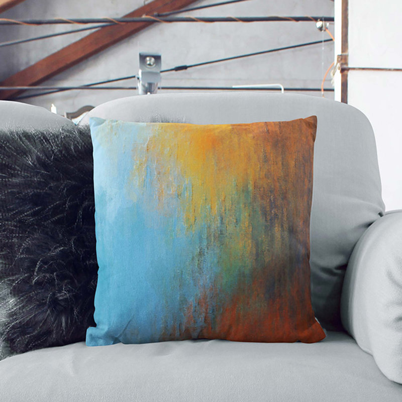 Abstract Square Throw Cushion, 55cm H x 55cm W x 20cm D