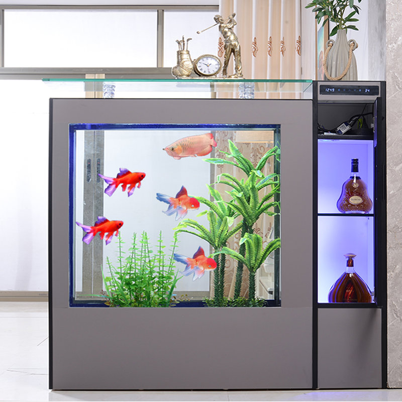 Réservoir d'aquarium avec écran de contrôle intelligent, Noir