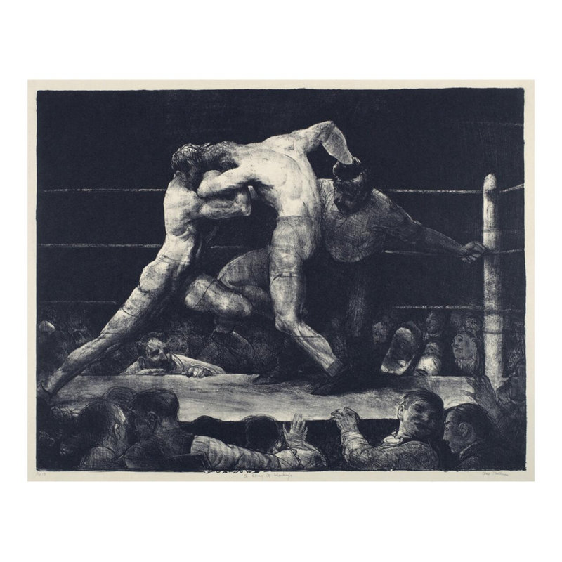 «A Stag at Sharkey's» par George Wesley Bellows - Estampe numérique, H 22 po x l 28 po