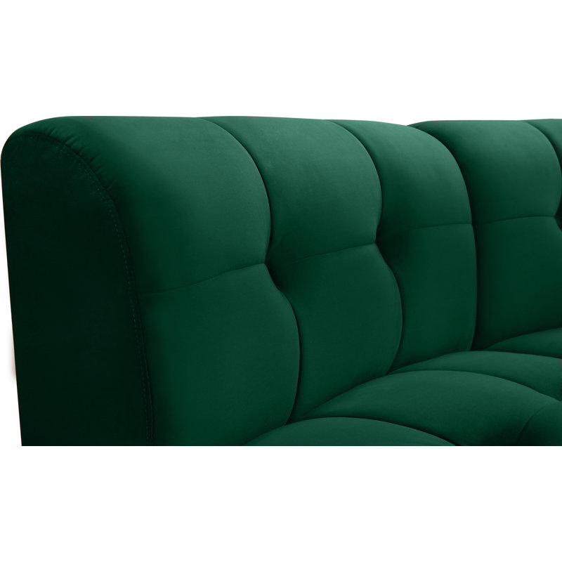 Jedson Velvet Sectional Symmetrical, Green Velvet