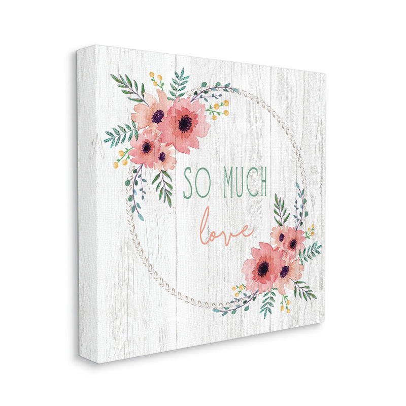 So So Love - Art textuel, Toile tendue, H 30 po x l 30 po