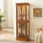 Curio Cabinet Lighted Curio Diapaly Cabinet with Adjustable Shelves and Mirrored Back Panel
