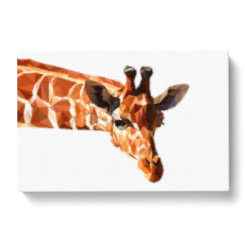 Geometric Giraffe In Abstract - Wrapped Canvas Painting, 35cm H x 50cm W x 3cm D