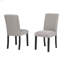 Ensemble de chaises de salle à manger rembourrées en tissu gris avec 2 pieds en bois noirs