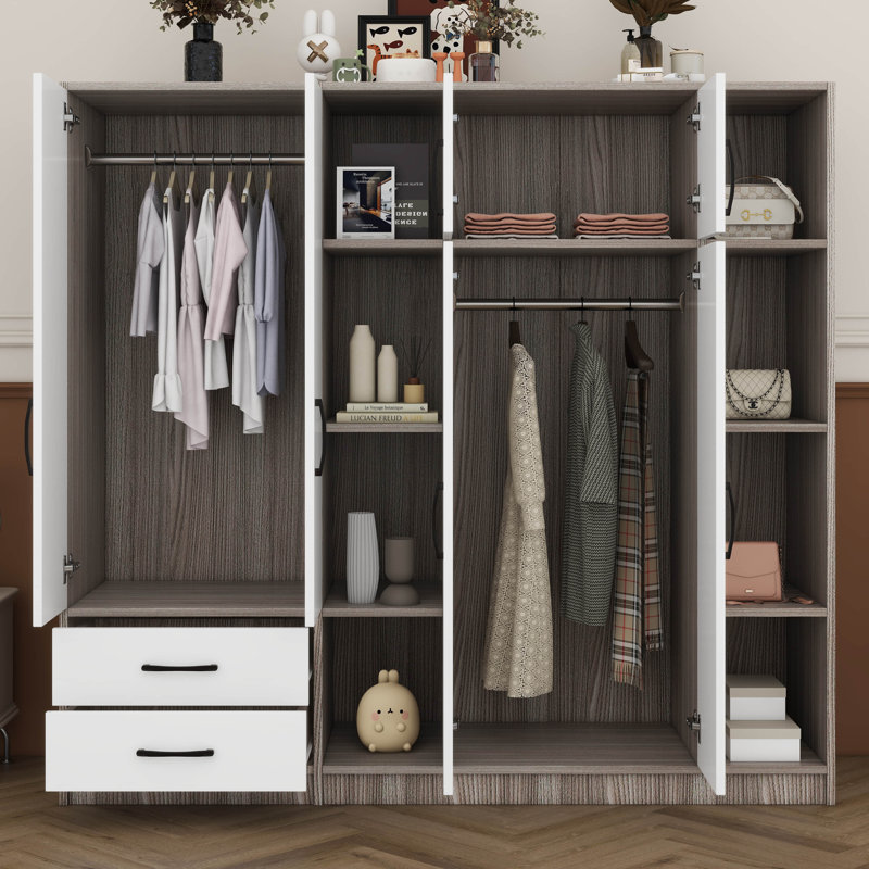 Armoire 6 tiroirs avec tiroirs, Naturel