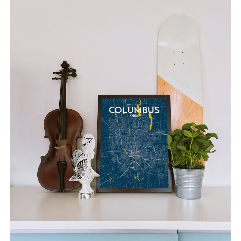 Columbus City Map - No Frame Print, 43.2 cm H x 27.9 cm W x 0.1cm D