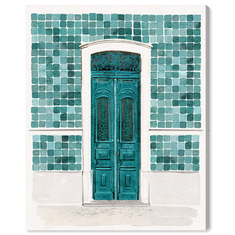 "Absolument Sarcelle" sur toile, impressions rétro par Everly Quinn, Toile tendue, H 20 po x l 16 po