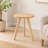 Round Accent Side Table with Wood Frame