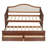 Twin Daybed with Trundle, Twin Size Daybed with 2 Storage Drawers, Wooden Sofa Bed with Upholstered Button Tufted Backrest for Living Room, Bedroom, Guest Room-1349202817