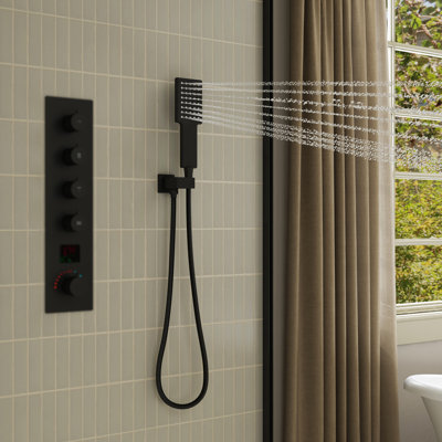 Pomme de douche à main en acier inoxydable 304 avec filetage standard 1/2 NPT et buses en silicone anti-colmatage