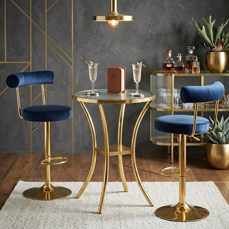 Glass Top Dining Set, Gris, Argent