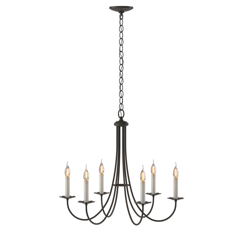 Simple Sweep 6-Light Candle Style Classic/Traditional Chandelier, Dark Smoke