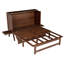 Lit escamotable double avec port USB et tablettes amovibles de chaque côté, lit escamotable en pin massif